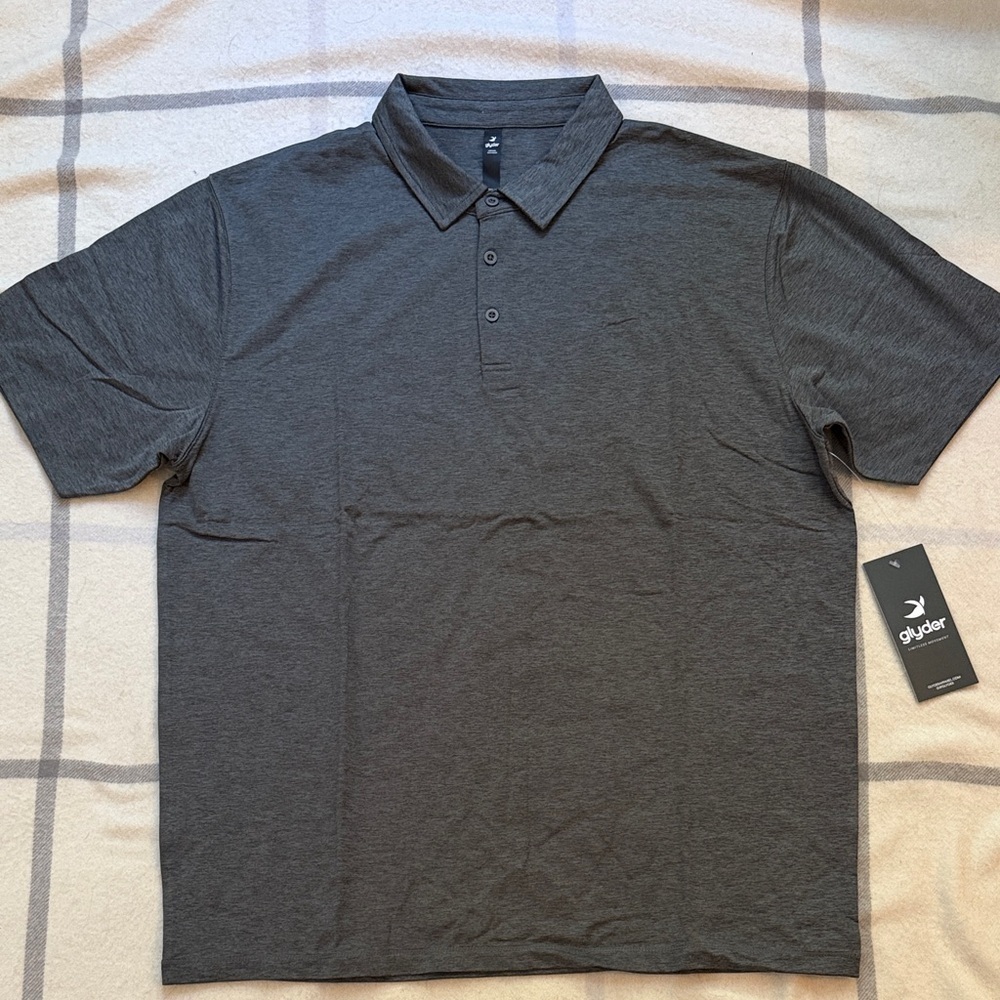 Glyder Grey Fairway Polo Short Sleeve Shirt Men’s Large